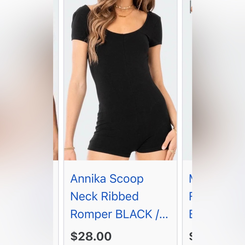 Large fits more like medium black backless romper jumper